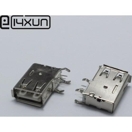 10pcs USB Type A Long Type Female Socket Connector Welding 90 Degrees Right Angle Pin DIP Plug Jack DIY Connectors