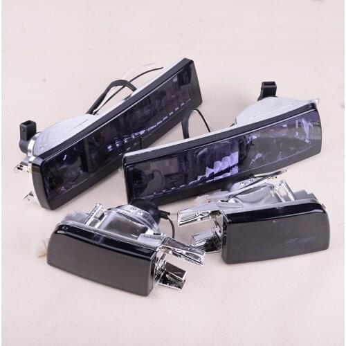 4pcs Front Smoked Len Bumper Fog Light + Turn Signal Lamp fit for VW Jetta MK3 Golf 1993 1994 1995 1996 1997 1998