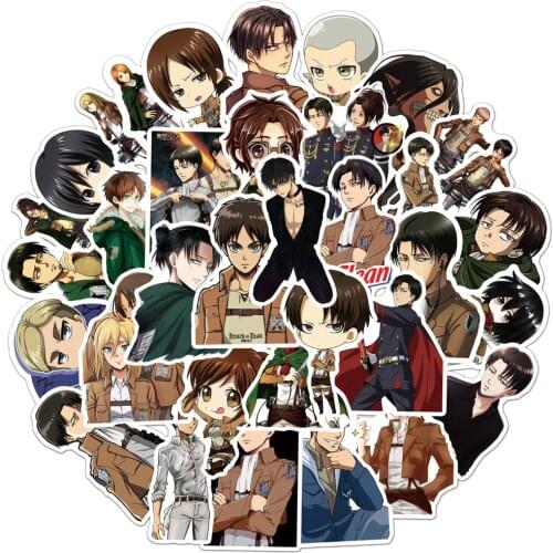 50 Pcs/pack Kawaii Attack on Titan Anime Stickers for Skateboard Motorcycle Laptop Snowboard Luggage Graffiti Sticker Toys Gift