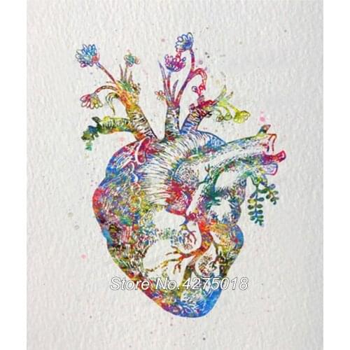 5D DIY Diamond Painting watercolor Human Heart 3D Embroidery Full Square Cross Stitch Crystal Mosaic picture of rhinestone YG745