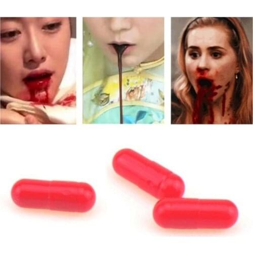 6Pcs/Set Realistic Fake Blood Pills Vampire Capsules Horror Scary Funny Trick Toys Halloween April Fools Day Party Props