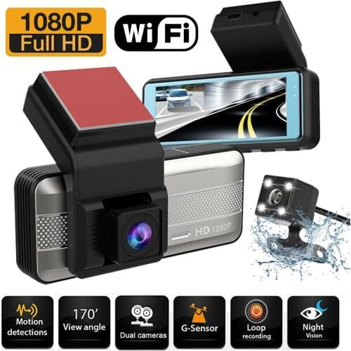 Car DVR Dash Cam 1080P Ultra HD 3.16" Driving Recorder 30FPS 170 Wide Angle Detection Dashcam Registrar