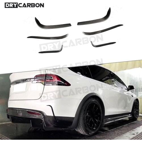 For Tesla Model X 2016-2018 Car Bumper Trunk Air Vent Trim Canards Foglamp Fins Stripes Decorative Cover Stickers