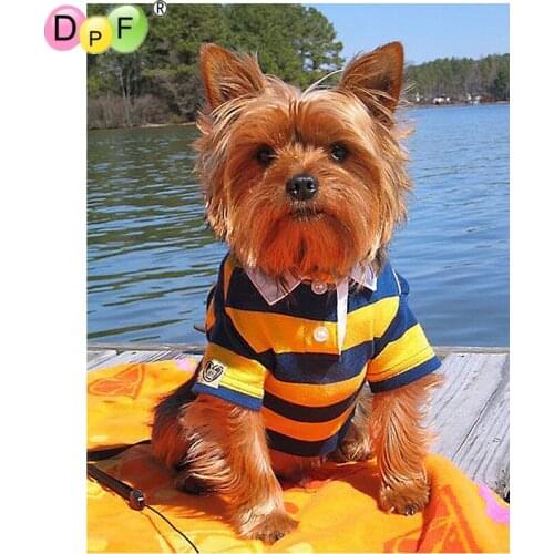 DPF Full Square 5DDIY Diamond Painting Cross Stitch dog on the sea diamond Embroidery Rhinestone diamond Mosaic Painting Gift