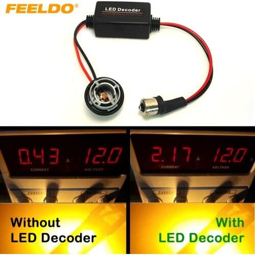 FEELDO 6Pcs DC12V 1156/BA15s LED Light Warning Canceller Decoder Load Resistor NO-OBD Error NO Hyper Flash Adapter #2267