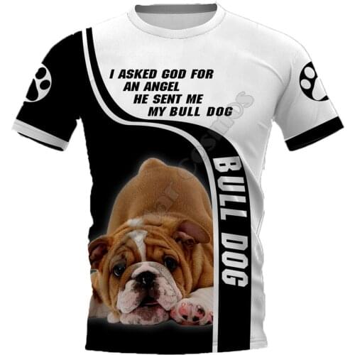PLstar Cosmos Bull Dog 3D Printed t-shirt Harajuku Streetwear T shirts Funny Animal Men For Women Short Sleeve 09