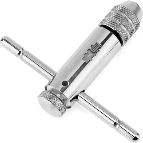 New 1/2 Inch M3-M8 Reversible T Bar Ratchet Wrench with Galvanized Surface and Adjustable Rotate Handle for Tap DIE Set Silver