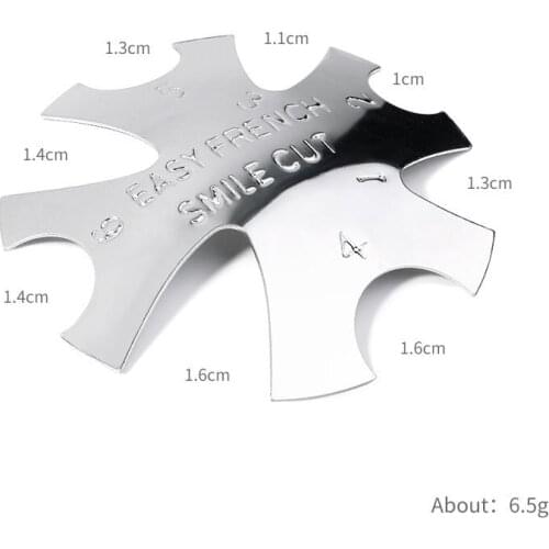 French Nail Tips Line Edge Stainless Steel Nail Cutter Clipper Tool Edge Trimmer Styling Form Nail Art Template Tools