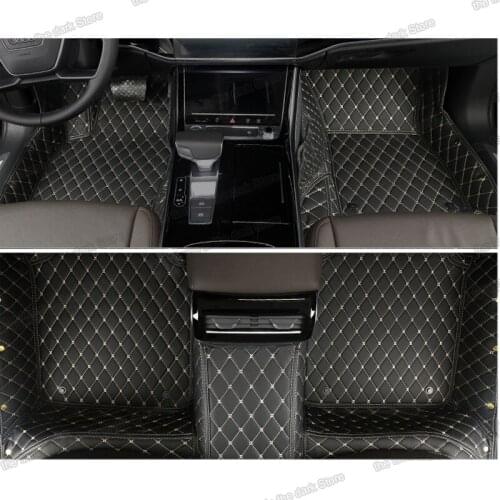 Leather car floor mats for audi q8 2021 2020 2022 carpet rug MN interior accessories cover wearable luxury non-slip auto styling