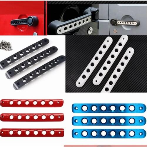 Red Black Front Rear Door Grab Handle Inserts Cover for Jeep Wrangler JK JKU Unlimited Rubicon Sahara Accessories Parts 2007-16