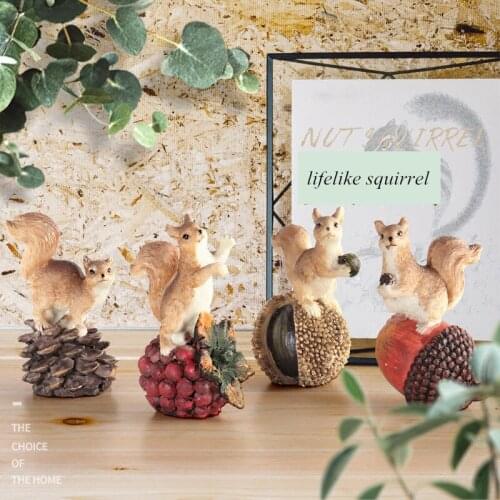 Resin Doll Squirrels Creative Vintage Squirrel Figurines Ornament Birthday Gift Kid Gift Home Decor Animal Figure