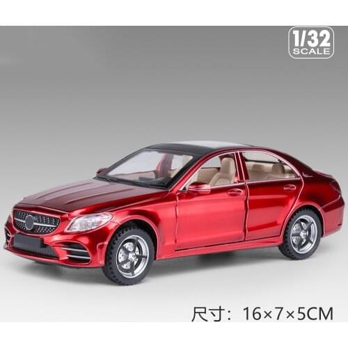 1:32 High Simulation C260 Alloy Car Model Ornaments Six Door Sound and Light Pull Back Toy Car Model for Children Gifts