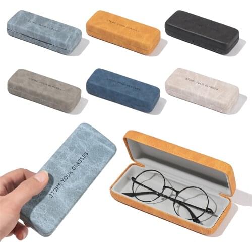 Fashion Unisex Steel Leather Hard Glasses Case Waterproof Spectacle Cases Eyeglass Case Reading Glasses Box Glasses Protector
