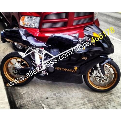 Motorbike Parts For Ducati 749 999 Fairings 05 06 749S 999S 749R 999R 2005 2006 All Black Motorcycle Fairing (Injection Molding)