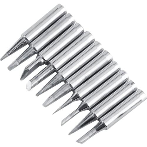 10PCS Soldering Tips Lead-Free Copper Solder Iron Tips 900M-T Suitable For 936, 937, 938, 969, 8586, 852D Soldering Stations