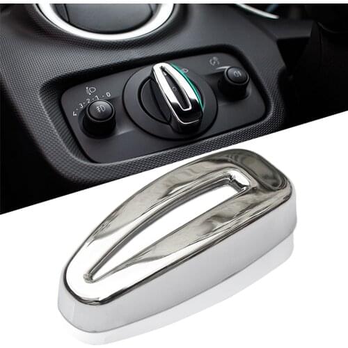 New ABS Chrome Interior Headlight Lamp Switch Trim Switch Knob Cover Decorative Sequins for Ford Fiesta Ecosport 2009 - 2017