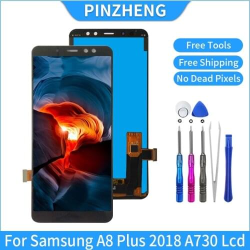 PINZHENG Original LCD For Samsung Galaxy A8 Plus 2018 A730 A730F SM-A730F OLED LCD Display Screen Digitizer Assembly Replacement