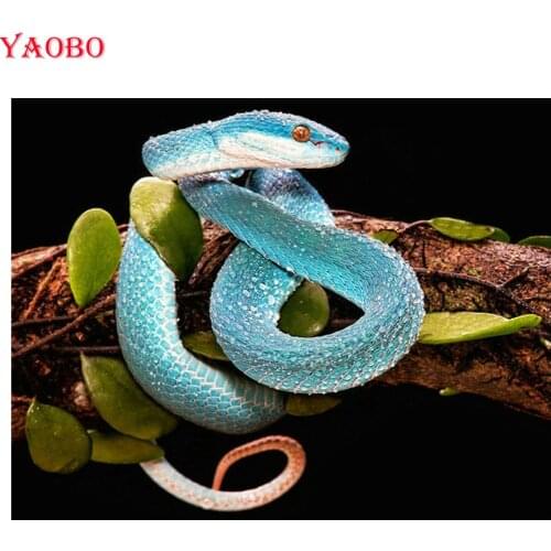 Full Drill Resin DIY Diamond Painting Cross Stitch Animal snakes Pattern 3D Diamond Embroidery square round diamond Mosaic sale