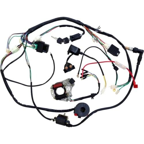 Full Electrics Wiring Harness CDI Coil 50cc 70 110cc ATV Quad Bike Buggy Go Kart