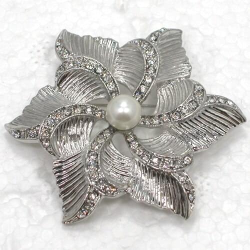 Clear Rhinestone brooch Flower Pin brooches C2069 A