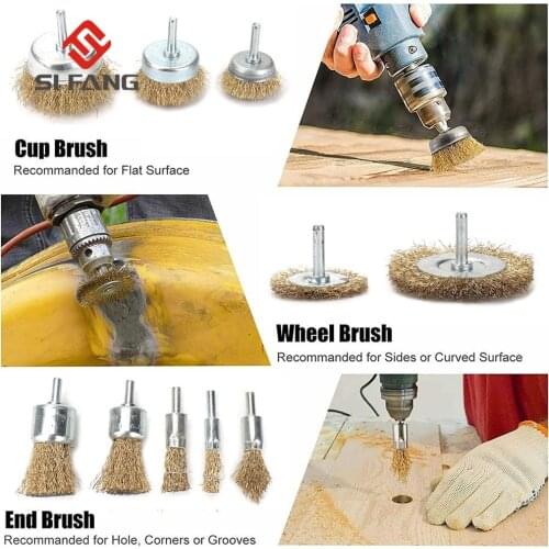 10Pcs Brass Wire Wheel Brushes For Metal Rust Removal Polishing Brush Steel Cutting Rotary Brush For Mini Drill Rotary Tool