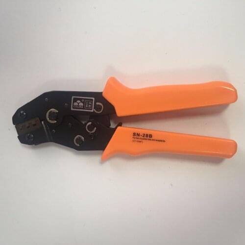 SN-28B Hand Mini European Style Crimping Plier Crimper For Non-Insulated Terminals Tabs 2.8mm2 Receptacles AWG 28-18 0.1-1mm2