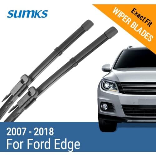 SUMKS Wiper Blades for Ford Edge Fit Hook / Pinch Tab Arms from 2007 to 2018
