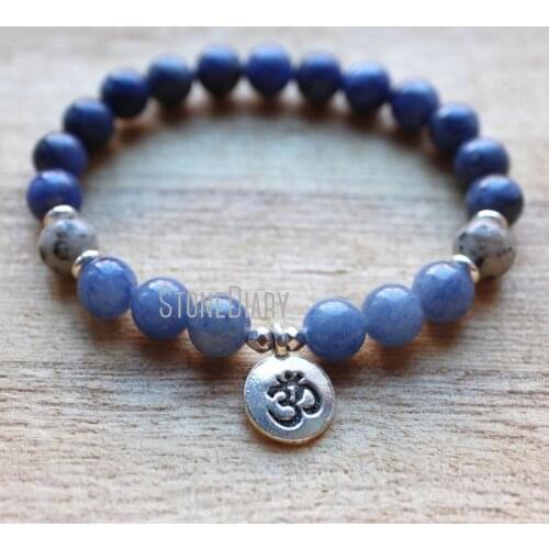 WMB36736 Aventurine Sodalite Sesame Jasper Mala Healing Crystal Self-discipline Emotional Healing Support In Times Of Stress