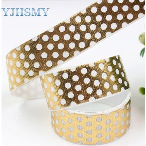 YJHSMY G-18525-275 10 yards 22 mm Hot stamping Ribbons Thermal transfer Printed grosgrain Wedding Accessories DIY materials
