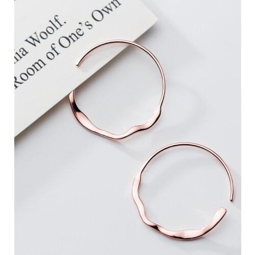 MloveAcc 100% Solid 925 Sterling Silver Jewelry Korea OL Style Minimalism Round Hoop Earrings Fashion Jewelry for Women Girls