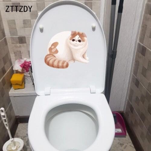 ZTTZDY 23.1*19.8CM Fat Cat Wall Sticker Living Room Home Decor Toilet Decal T3-0308