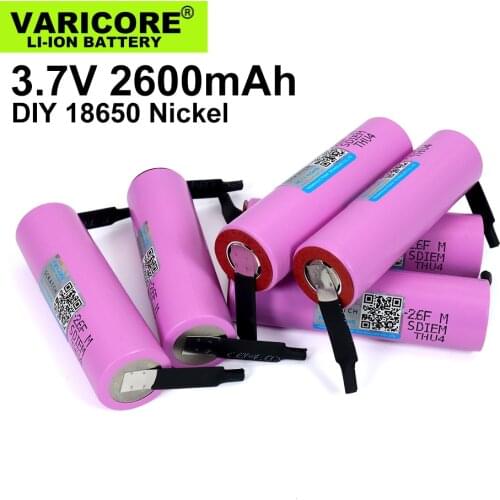 1-20PCS VariCore Original 18650 3.7V 2600mAh rechargeable battery ICR18650-26F batteries Industrial use+DIY Nickel
