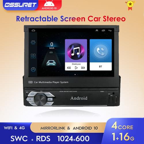 "2GRAMauto Stereo audio CarRadio GPS Navigation Bluetooth 1DIN HD 7inch Retractable Touch Screen Car Monitor MP4 SD FM USB playe