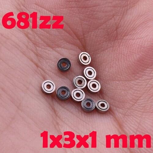 New Arrive 10pcs 681ZZ Miniature Mini Ball Bearings Metal Open Micro Bearing 1x3x1mm