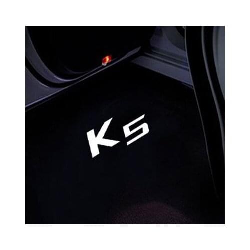 2Pcs LED Projection Ghost Shadow Light Car Door Welcome lamp DIY Step Light Symbol Sign Badge for K5 (2009-2015)