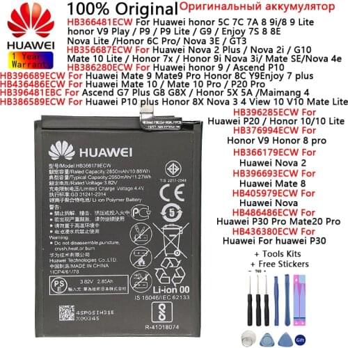 Huawei Original Battery For Huawei Nova 2 Plus Nova 2 3 4 2i Honor 9 9i P9 Lite Mate 8 9 10 20/P30 Pro P20 Replacement Batteries