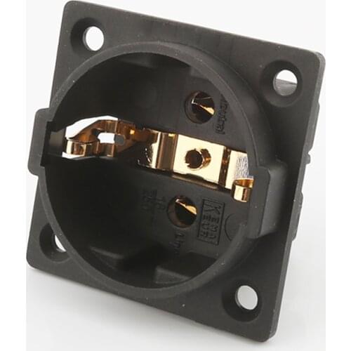 Audiocrast AE03G Gold Rhodium Plated Schuko HIFI Plug Socket Power Outlet Panel Male Connectors Adapter