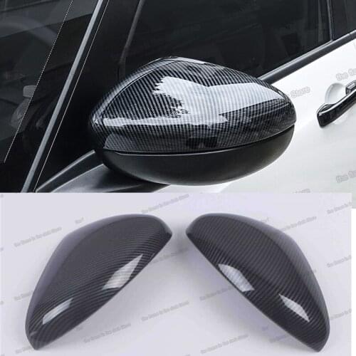 Lsrtw2017 carbon fiber abs car rearview cover trims for honda fit jazz 2020 2021 accessories exterior styling protector styling