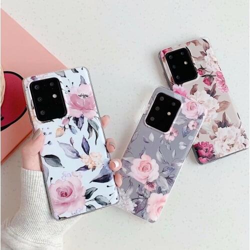 For Samsung Galaxy A51 A71 Case Soft TPU High quality IMD Flower protective back cover case for samsung galaxy A40 A50 A70 shell