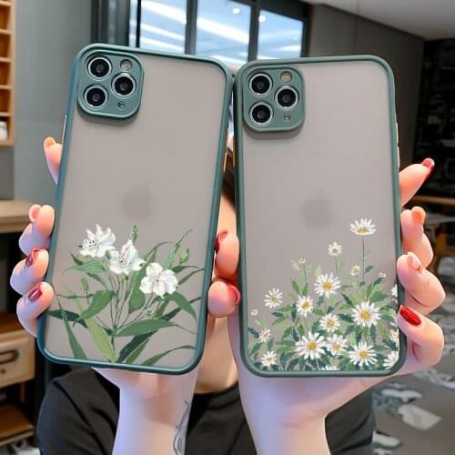 Small Floral Flower Phone Case For iPhone 11 12 Pro Max 6s 7 8 Plus SE 2020 X XS MAX XR Hard Matte Shockproof Fundas Cover Shell