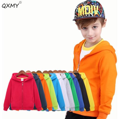 Spring autumn boys girls jacket pure color hooded sports coat for teenager kids boys girls infant school outwear 1-10T