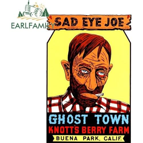 EARLFAMILY 13cm x 8.7cm for Sad Eye Joe Ghost Town Car Assessoires Stickers Funny Car Door Decal Refrigerator Windows Sunscreen