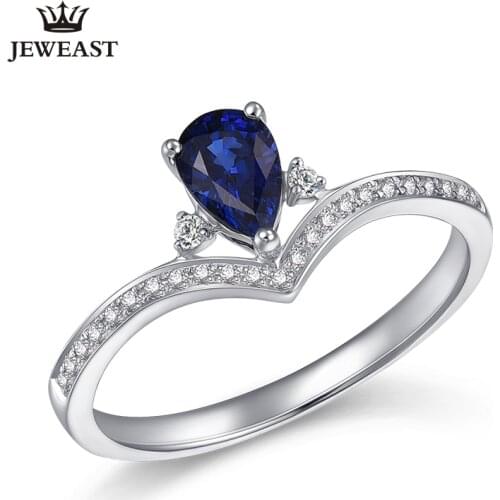 ENZO Natural sapphire 18K Pure Gold 2020 New Hot Selling Top Ring Women Heart Shape Ring For Ladies Woman Genuine Jewelry