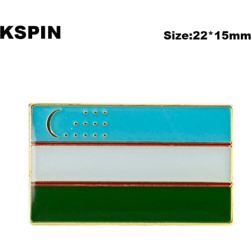 Uzbekistan Flag Badge Flag Brooch National Flag Lapel Pin International Travel Pins