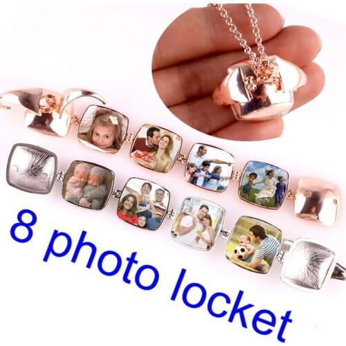 Smooth Magic Photo Floating Memory Pendant Enlarge 8 Photo Angel Wings Necklace Flash Square Box Fashion Album Box Necklace