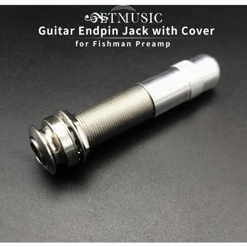 Guitar Pickup Endpin Jack Plug Sockets with Cover 3 Prong Chrome Threaded Cycinder Long Guitar Bass Output Jack Hot