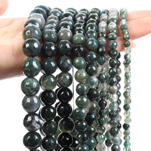 Faceted Deep Green Agate Onyx Natural Stone Bead Loose Spacer Bead For Jewelry Making DIY Bracelet Accessories 4/6/8/10/12MM