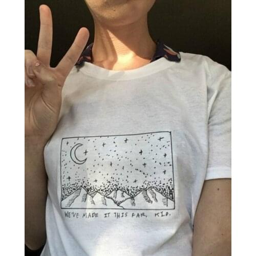 Hillbilly We've Made it This Far Lyrics Indie Pop Music Women T shirts Plus Size Summer Cotton Tops Ulzzang Oversize tshirts New