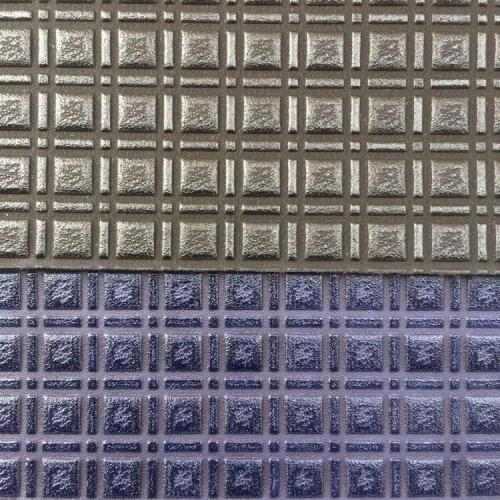 Synthetic PU check embossed hide leather material