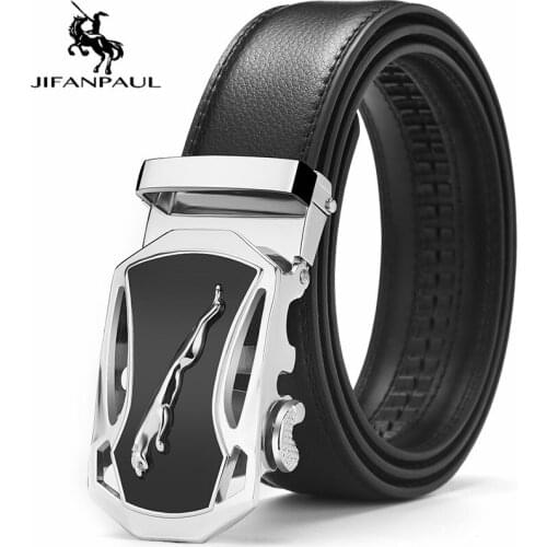JIFANPAUL mens leather trend casual middle-aged business youth version of Jaguar wild personality trousers fashion belt